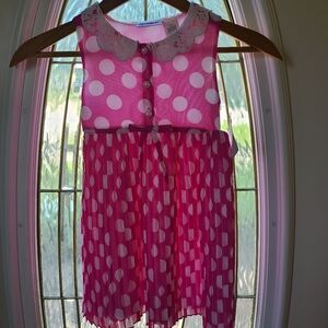 Blueberi Boulevard Pink White Polka Dot Dress Size 4